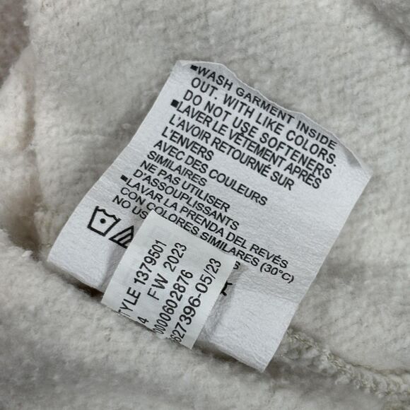 Under Armour UA Rival Hoodie Womens Medium Cream Fleece Kangaroo Pocket Pullover - Picture 8 of 8